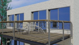 מרפסת פלדה עם דק