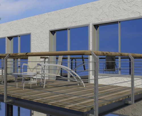 מרפסת פלדה עם דק